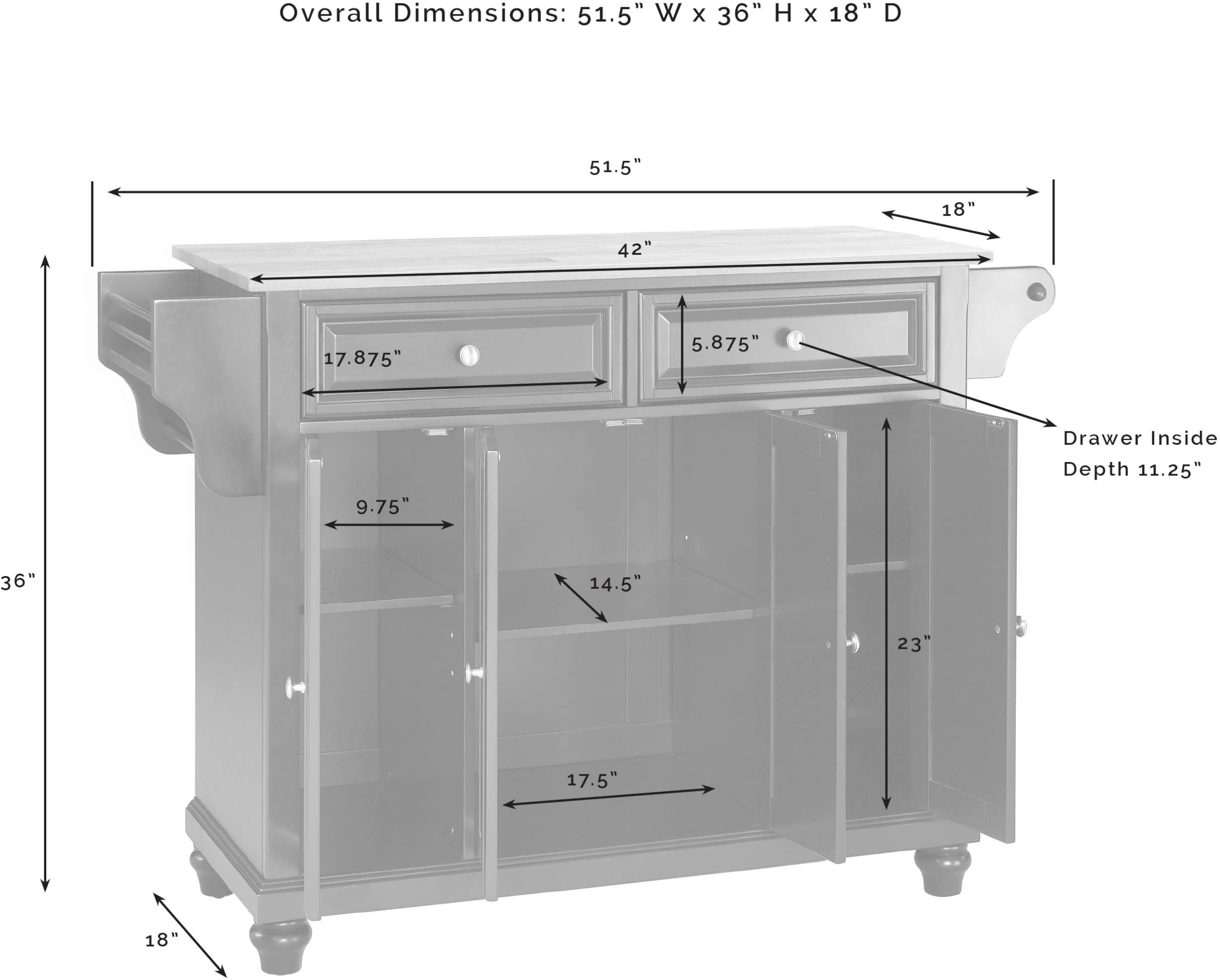 Crosley Cambridge Wood Top Rolling Kitchen Island Cart with Storage - Microwave Stand & Spice Rack - Mahogany Finish - Perfect for Small Kitchens, Pantry Organization & Mobile Food Prep Station