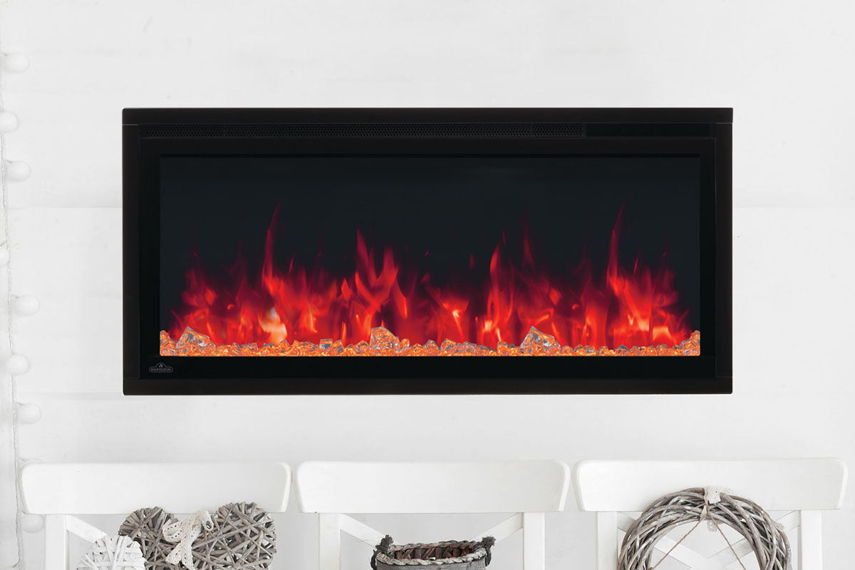 Napoleon Entice 36 Inch Wall Mount Recessed Linear Electric Fireplace - Modern Heating Solution for Living Room, Bedroom & Office Spaces