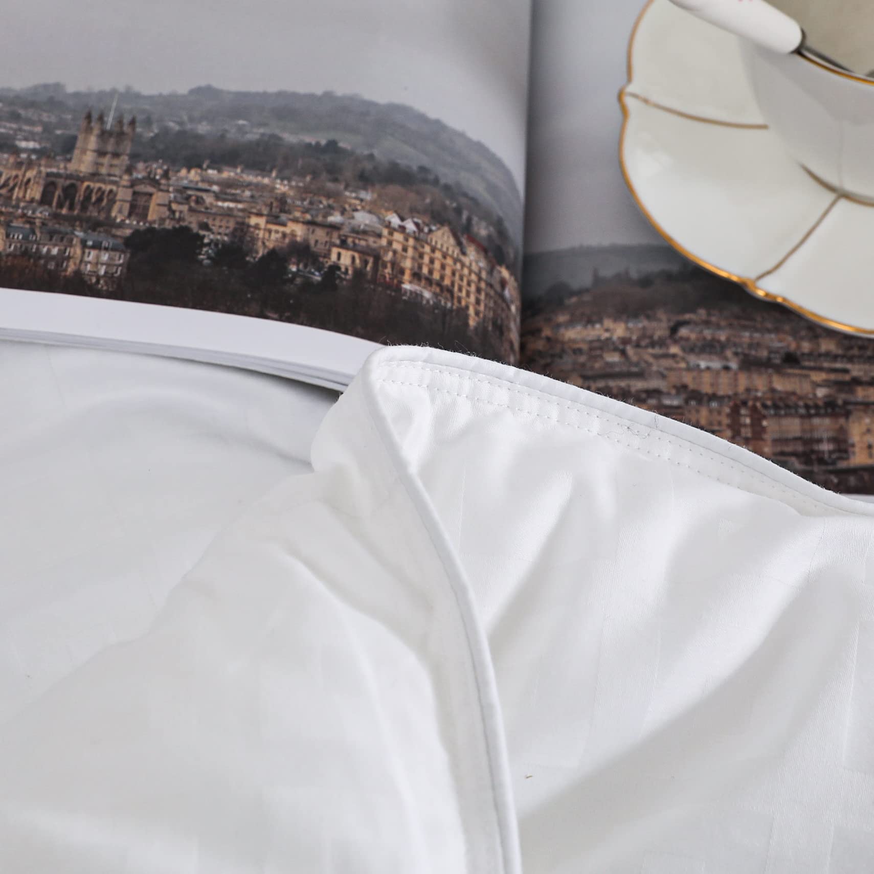Premium SNOWMAN 93% Goose Down Comforter Queen Size - Medium Warmth Fluffy Duvet Insert with 100% Egyptian Cotton Shell - 750 Fill Power - All Season Bedding for Cold Winter Nights & Cozy Sleep (White, Queen)