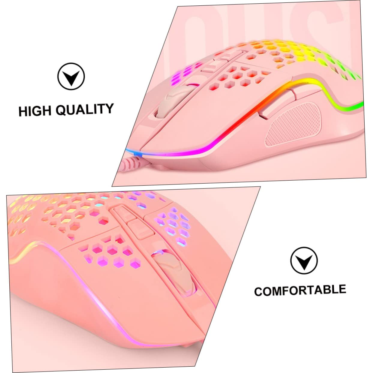 Yardenfun V9 Wired Gaming Mouse - Hollow Design, RGB Glowing, Ergonomic Computer Mouse for PC & Laptop - Perfect for FPS, MOBA Games & Office Work