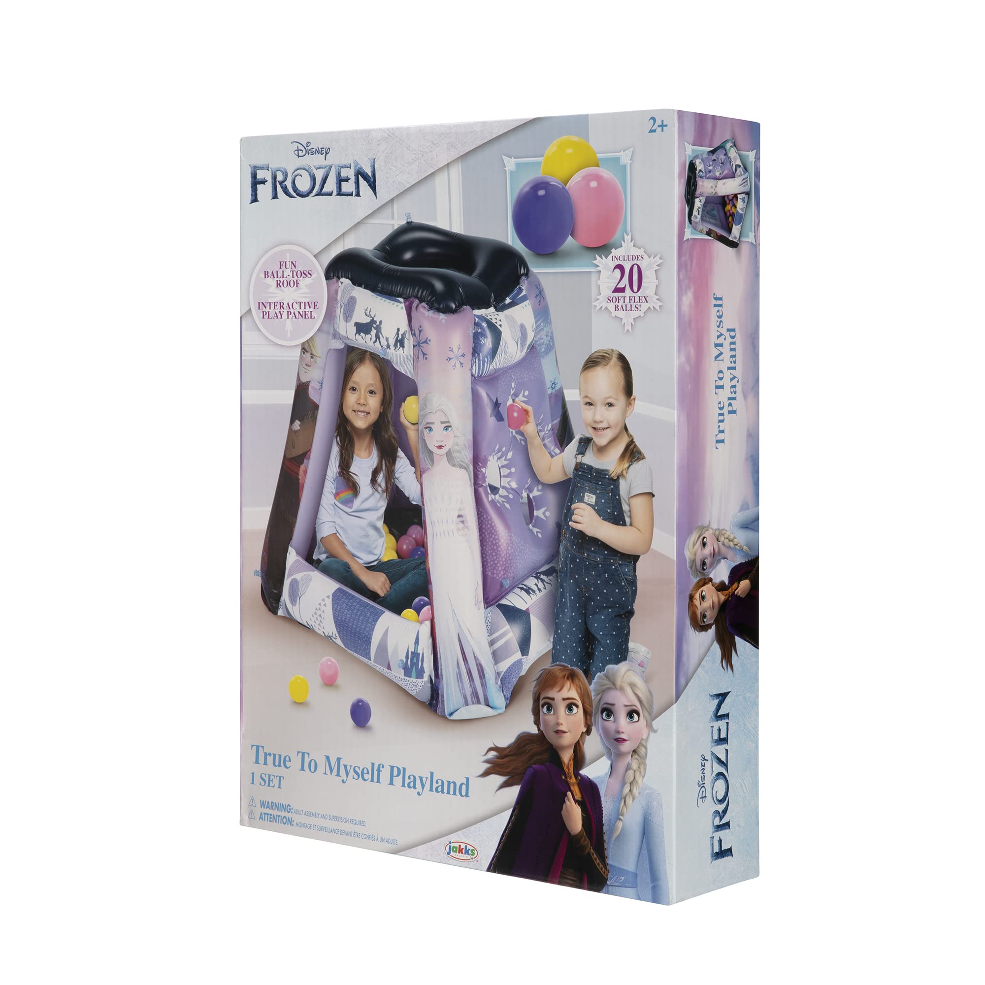 Disney Frozen Ball Pit with 20 Balls - Inflatable Toddler Playhouse & Jungle Gym for Girls & Kids | Indoor Playroom, Birthday Party, Daycare Activity Center