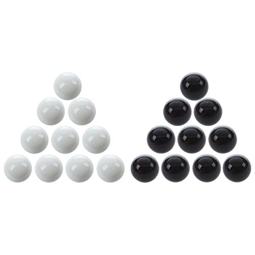 20 Pcs 16mm Glass Marbles - Classic Knicker Balls for Kids Games, DIY Decor, and Vase Fillers (Black & White) | Perfect for Home Decoration, Party Favors & Sensory Play