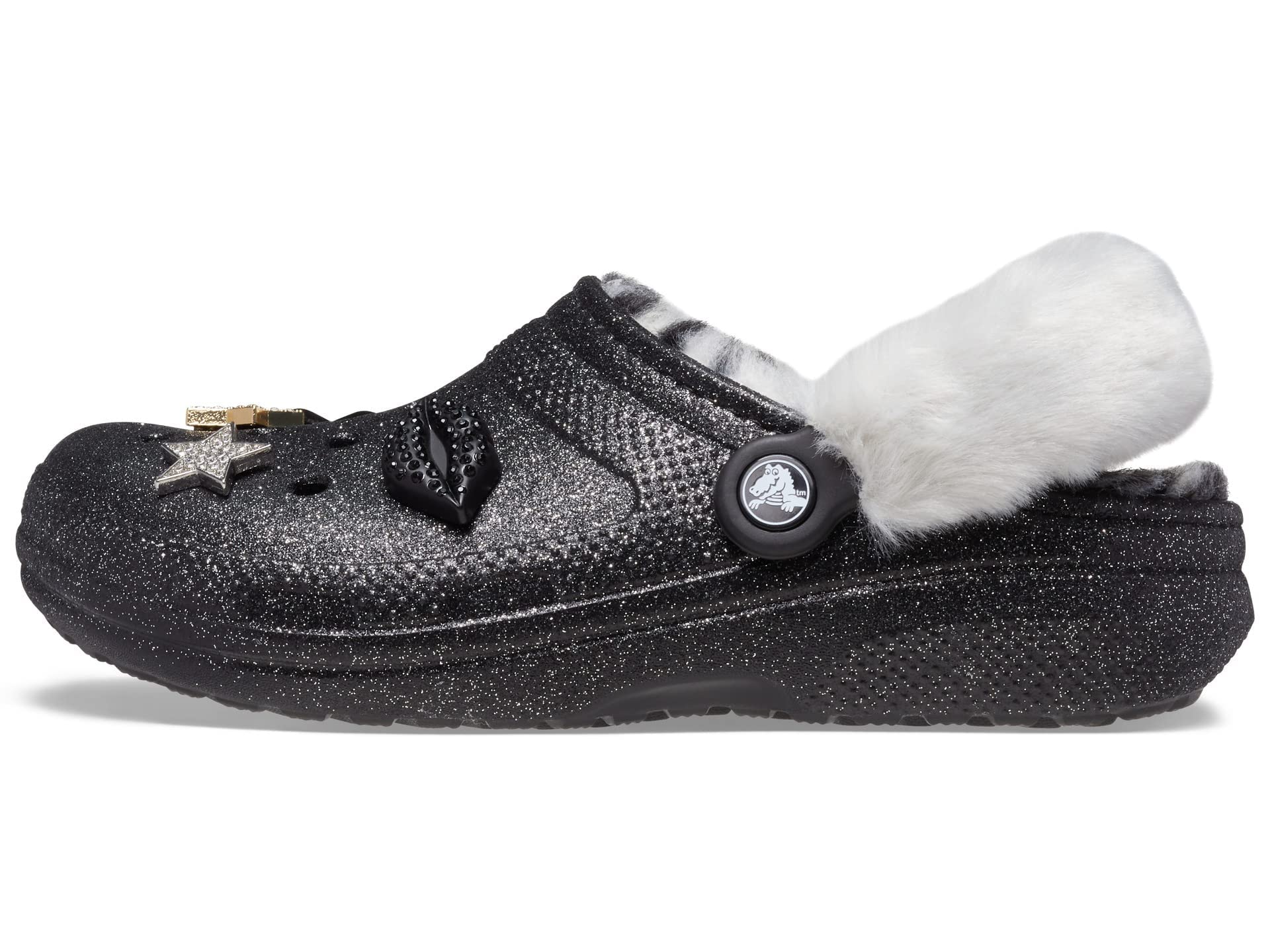 Crocs Unisex Classic Glitter Lined Clogs - Fuzzy Comfortable Slip-On Slippers for Men & Women | Indoor/Outdoor Wear, Home, Garden & Casual Use