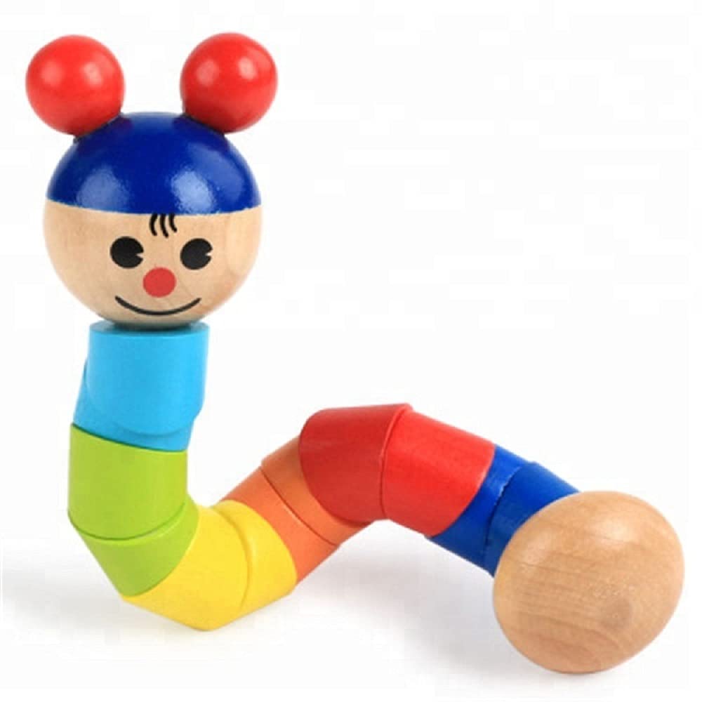 FunBlast 3D Wooden Twistable Puzzle Doll Toy for Kids Ages 3+ | Educational Brain Teaser for Boys & Girls | Creative Play for Home & Classroom Learning (Multicolor)