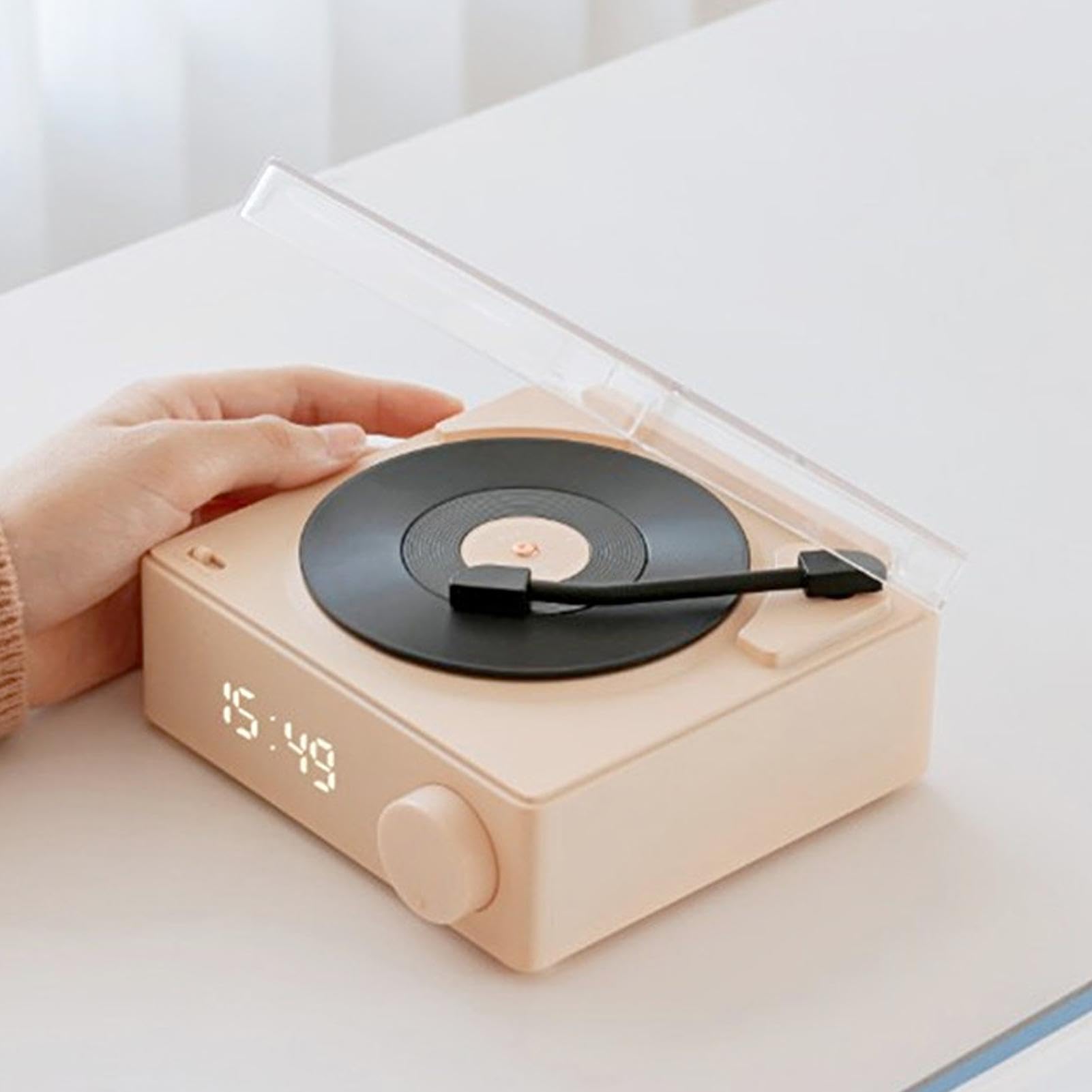 Wireless Travel Record Player with Speakers - Portable Turntable Smart Speaker for Outdoor Activities, Yard Parties, and Home Entertainment