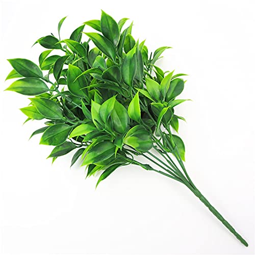 WANGPIPI Artificial Orange Leaf Simulation Plants - 7 Forks Bouquet with 35 Leaves, 34cm Fake Green Plants for Home, Balcony, Garden & Landscape Decoration - Perfect for Wedding Centerpieces, Table Decor & Indoor Greenery