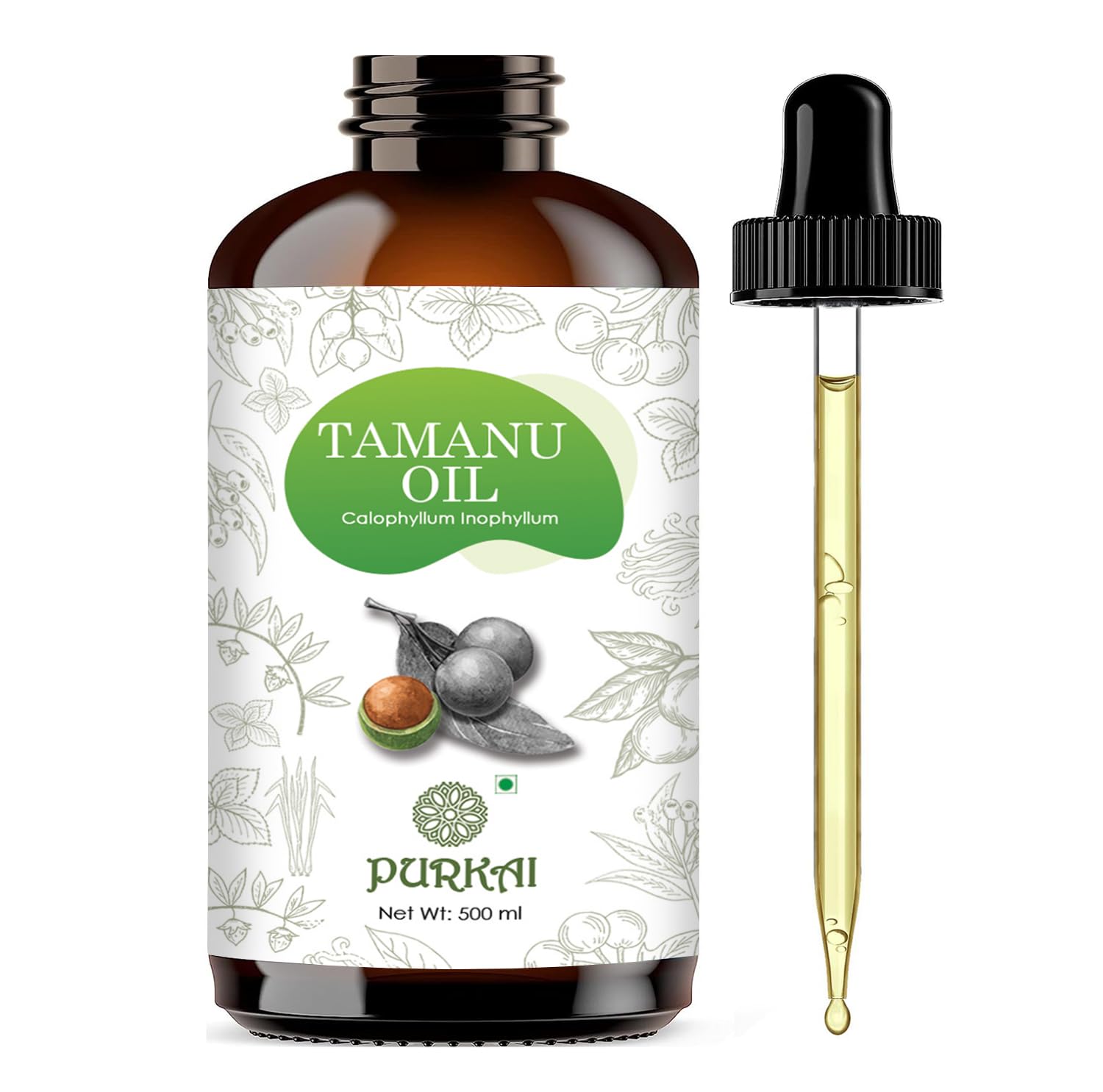 Organic Tamanu Oil - 100% Pure & Certified Organic for Hydration & Skin Rejuvenation | 16.9 Oz | Natural Moisturizer for Face, Body & Hair Care | Perfect for Dry Skin, Acne Scars & Anti-Aging