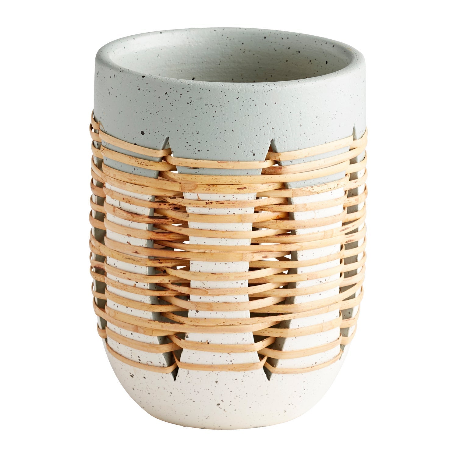 Cyan Design 11127 Small Crescent Vase in Grey and Ivory - Perfect for Home Decor, Wedding Centerpieces & Floral Arrangements