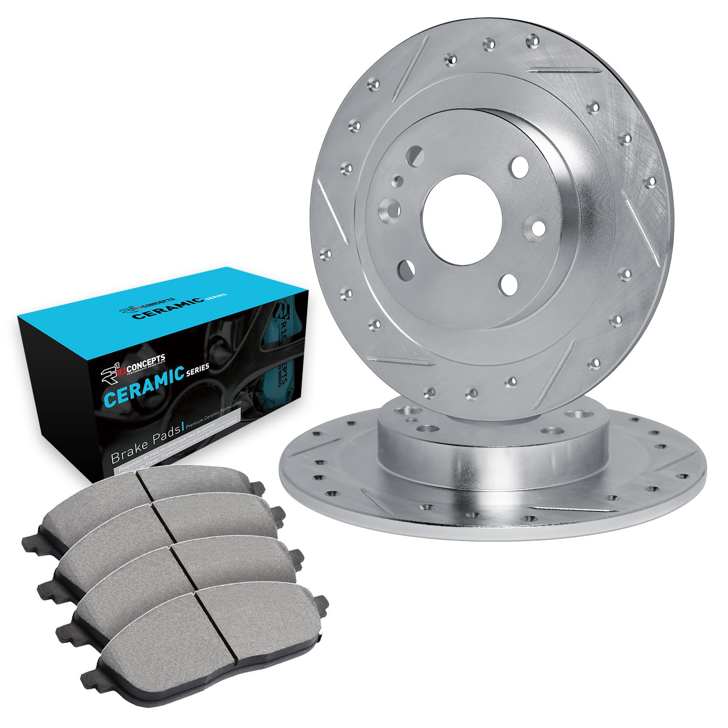 R1 Concepts Premium Front Brake Kit for 1984-1987 Honda Civic - Ceramic Brake Pads & Rotors | High-Performance Braking System | Perfect for City Driving & Daily Commutes
