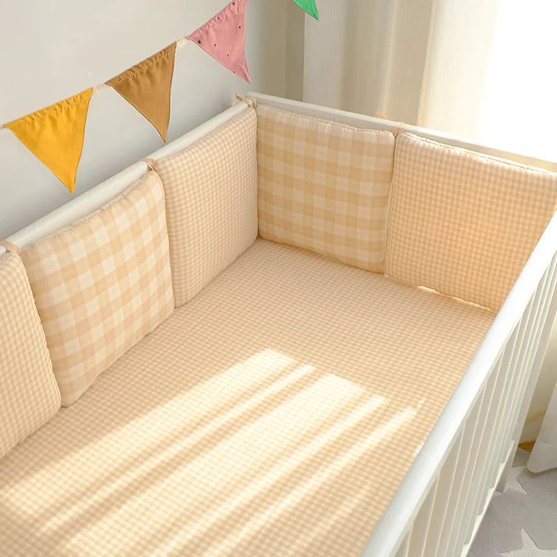 Soft Cotton Cartoon Nursery Bedding Set - 6 Piece Baby Crib Bumper Combo for Boys & Girls | Perfect for Newborns, Toddlers & Nursery Decor