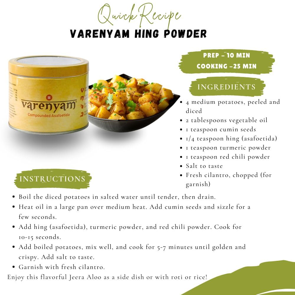 Premium Pure Asafoetida Powder (Hing) - 50g | Hand-Pounded, Strong Aroma | Kadak Heeng Tadka | Pure Compound Hing | Bandhani Hing | Healthy & Aromatic | Premium Tin Packaging | Perfect for Indian Cooking, Tadka, Dals & Curries