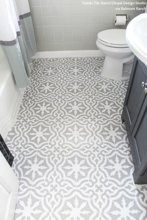Toledo Tile Stencil Kit - Reusable DIY Ceramic & Mosaic Tile Painting Template for Home Decor, Bathroom, and Kitchen Backsplash Projects
