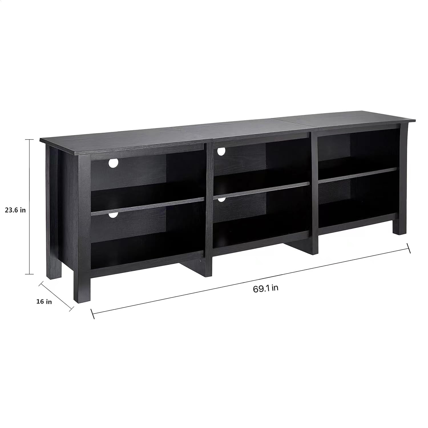 ROCKPOINT 70-85 Inch Classic TV Stand with Storage - Espresso Wood Media Console & Entertainment Center for Living Room, Bedroom, Home Theater
