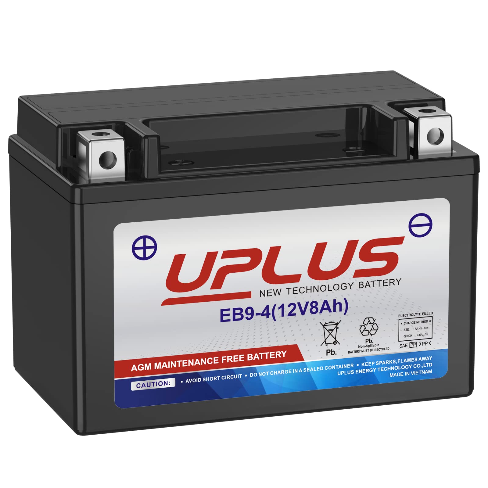 YTX9-BS Motorcycle Battery - Maintenance Free AGM Powersport Battery for ATV, Scooter & Motorcycles | Weatherproof & Vibration Resistant | Perfect for Off-Road Adventures & Daily Commuting