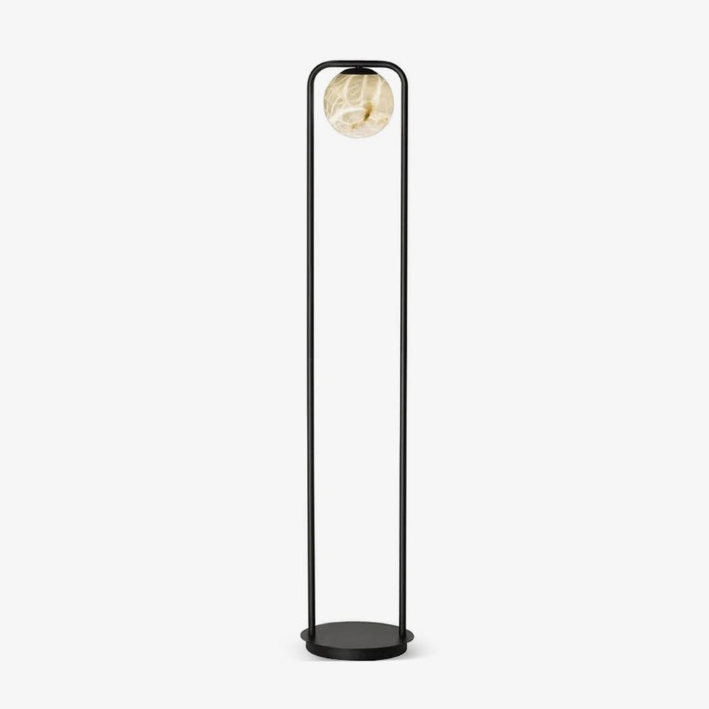 Modern Alabaster Tribeca Floor Lamp - Elegant White LED Standing Light for Living Room, Bedroom & Office - Dimmable Tall Lamp with Fabric Shade for Home Decor