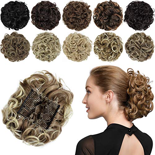 Classic Curly Chignon Hairpiece Bun - Elegant Synthetic Hair Bun for Women | Perfect for Weddings, Prom, Cosplay & Everyday Hairstyles