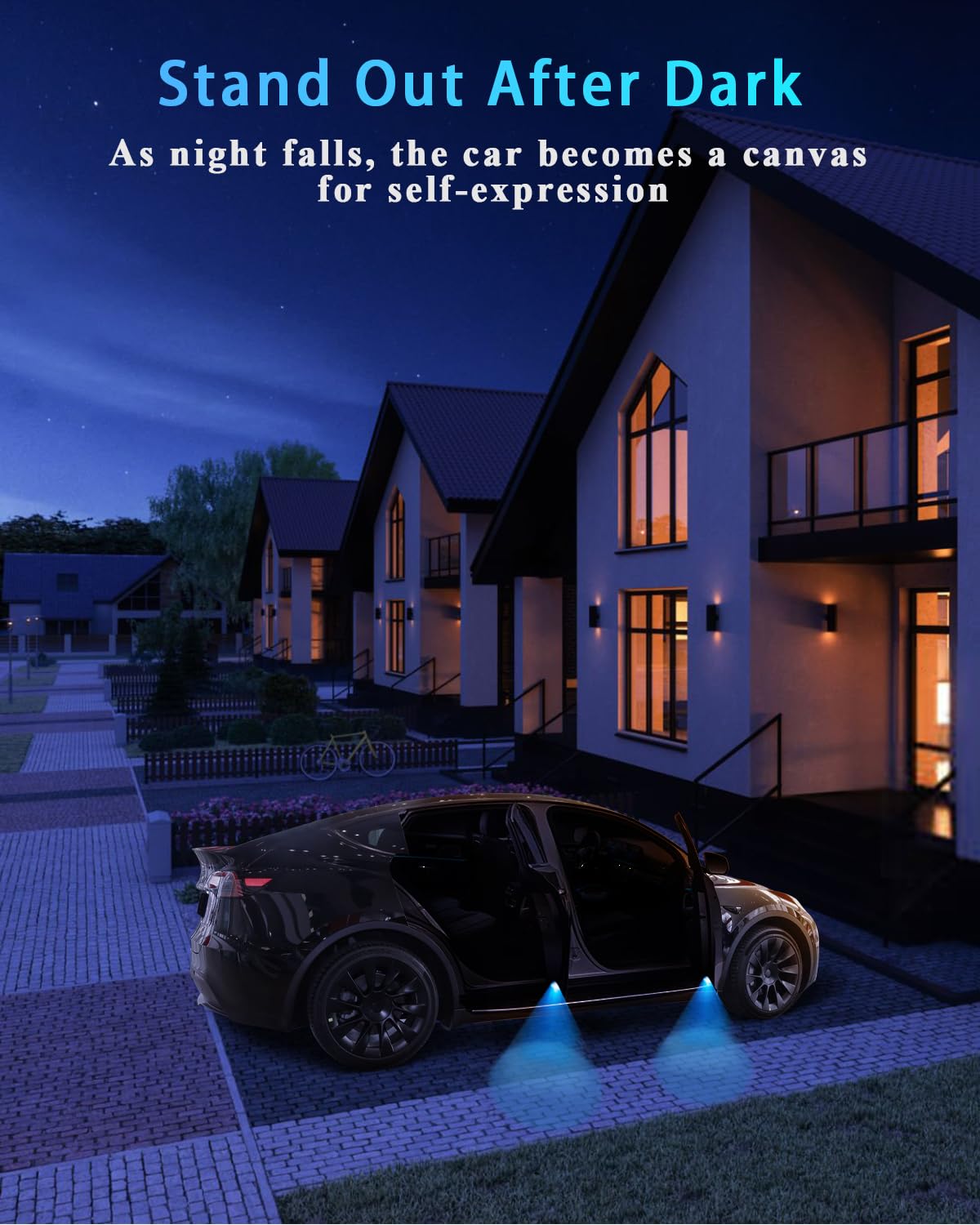 4 Pack Car Door Logo Projector Puddle Lights - 4K HD No Fade Welcome Lights Compatible with Mercedes A/B/C/E/M/GL/GLA/GLC/GLE Class - Perfect for Nighttime Safety & Luxury Car Customization