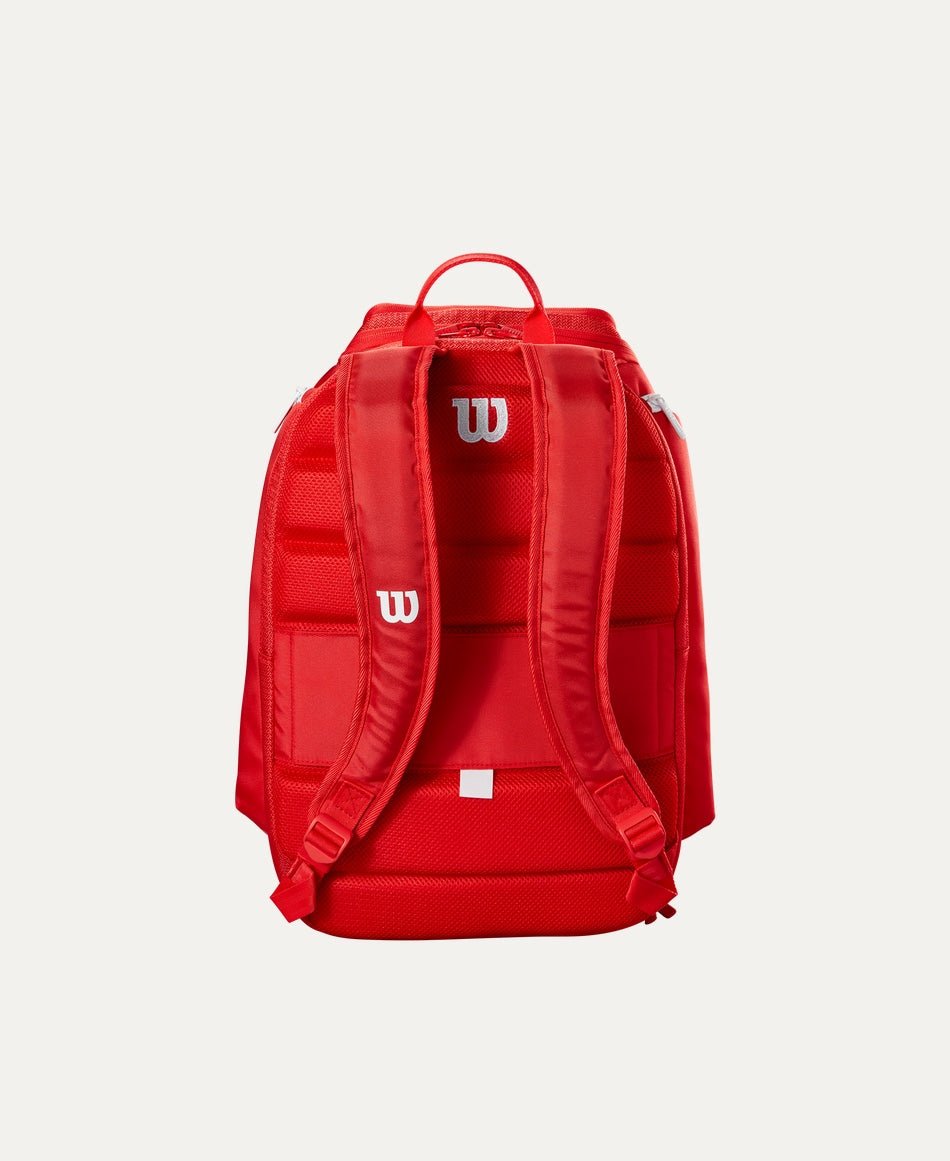 Wilson Super Tour Backpack 2025 - Premium Durable Tennis Backpack with Ventilated Shoe Compartment, Red | Perfect for Tennis Players, Gym Enthusiasts & Travel