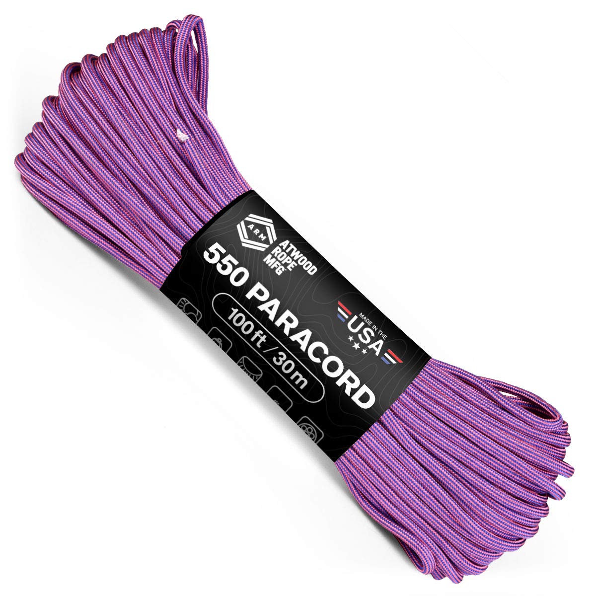 Atwood 550 Paracord 100ft - 7-Strand Nylon Survival Rope for Outdoor, Camping & DIY Crafts