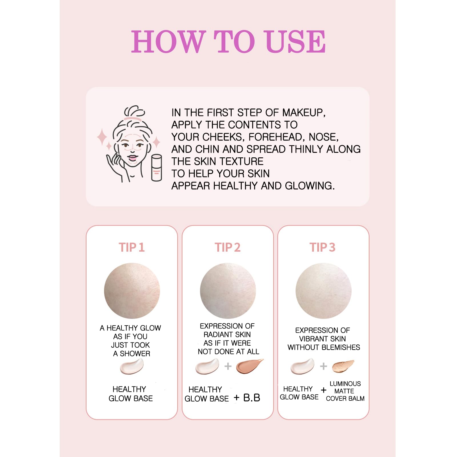 ATOMY Healthy Glow Base 1.11 FL.OZ. / 33ml - Subtle Glow Creation for Vibrant Daily Makeup, Perfect for Natural Everyday Look