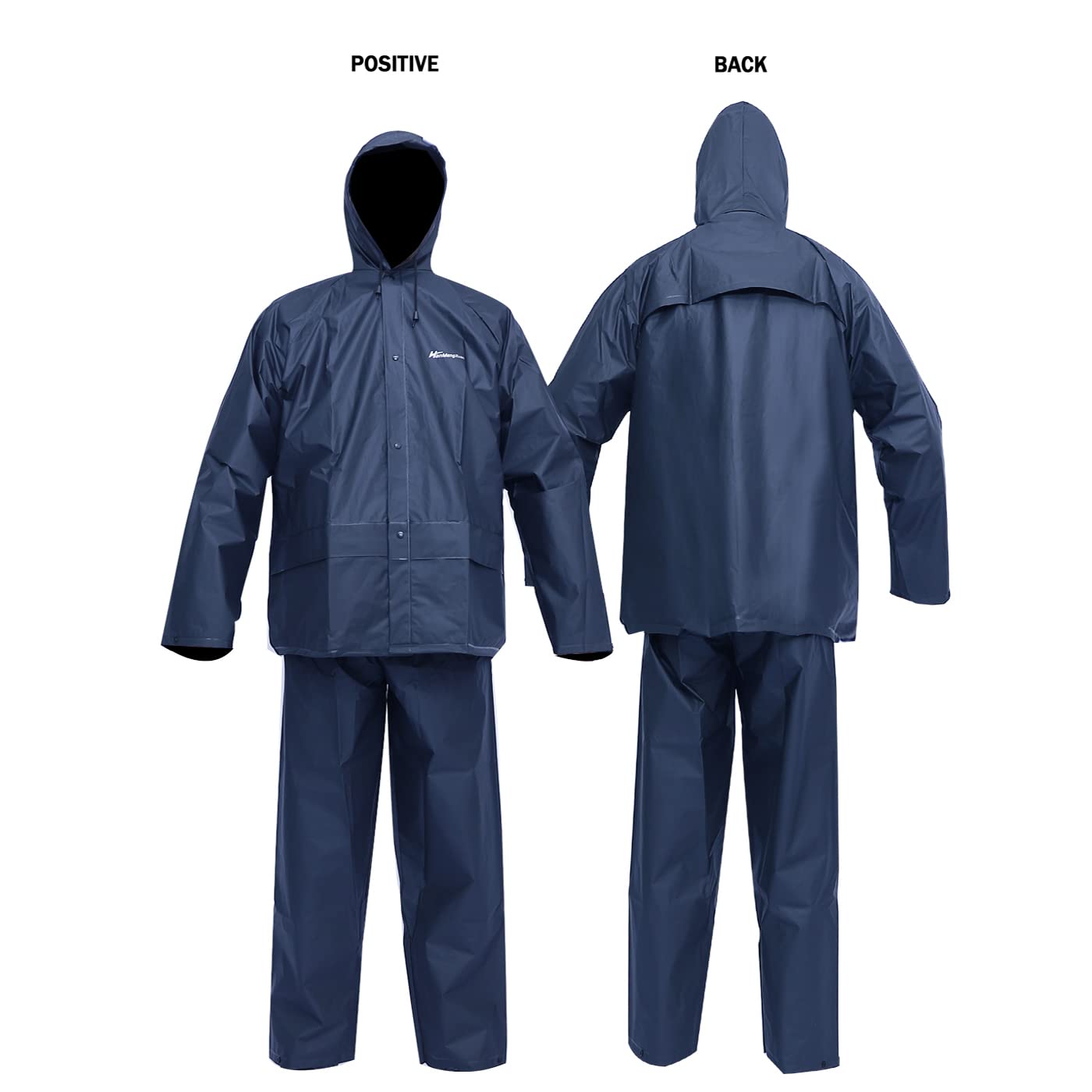 Waterproof Men's Rain Suit - Ultra Lightweight Rain Jacket & Pants Set for Outdoor Work, Hiking & Fishing Gear - All-Weather Rainwear Protection
