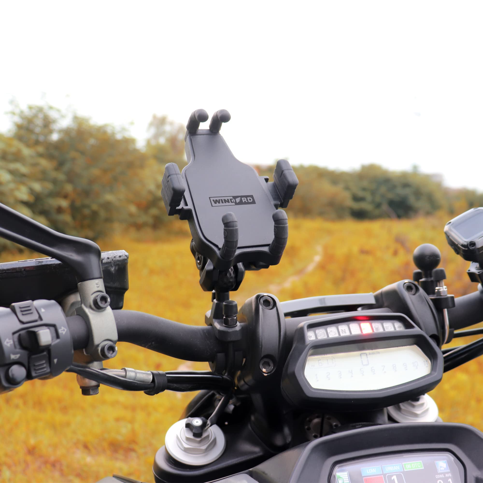 WINDFRD Anti-Vibration Motorcycle Phone Mount for iPhone 14 Pro Max - Handlebar & Harley Davidson Use