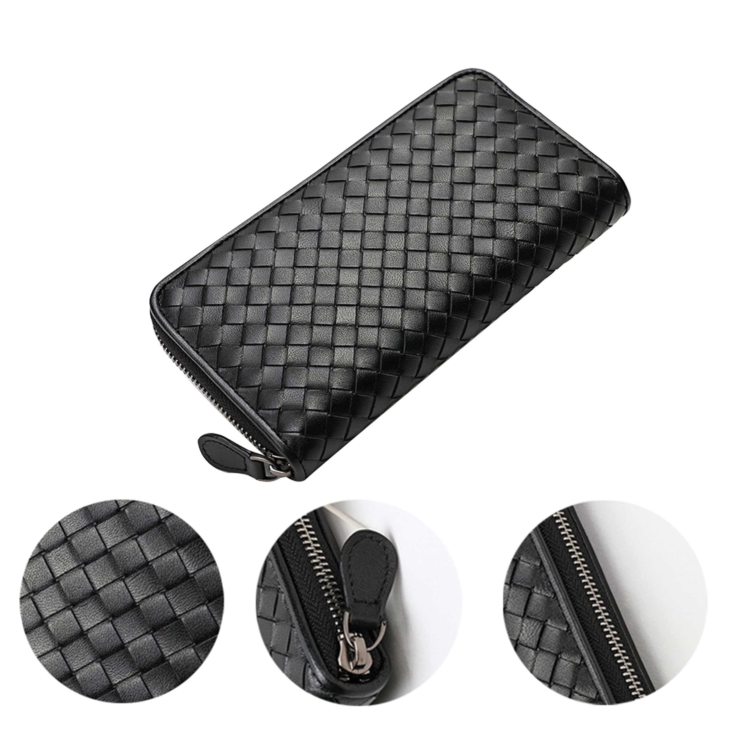 DORIS&JACKY RFID Leather Wallet for Women - Travel Wristlet Bag with Zipper (Large Capacity) for Daily Use & Shopping