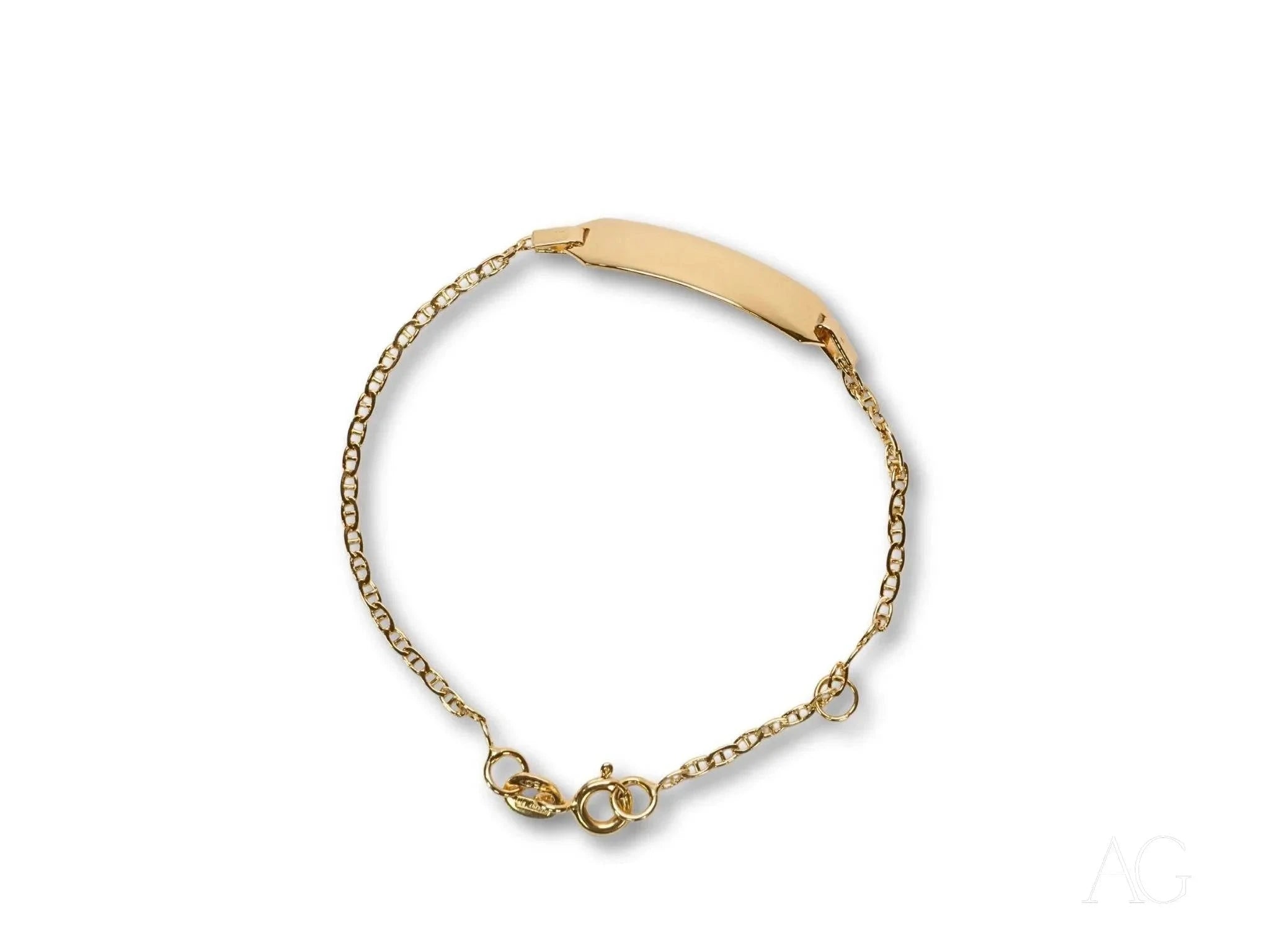 Personalized 18k Gold Kids Bracelet with Navy Link Chain - Perfect Gift for Birthdays, Christenings & Special Occasions