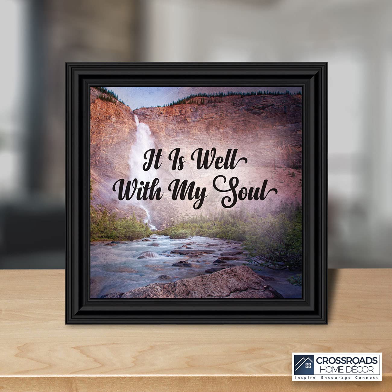 It Is Well With My Soul Wall Art - Inspirational Christian Home Decor Picture Frame 8695B - Perfect for Living Room, Bedroom & Church Decorations