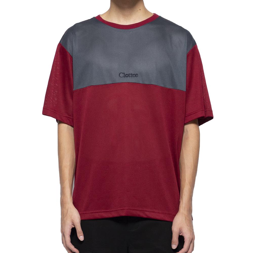 CLOT Colorblock Short Sleeve T-Shirt for Men - Red Casual Streetwear Tee - Perfect for Daily Wear, Gym & Street Fashion