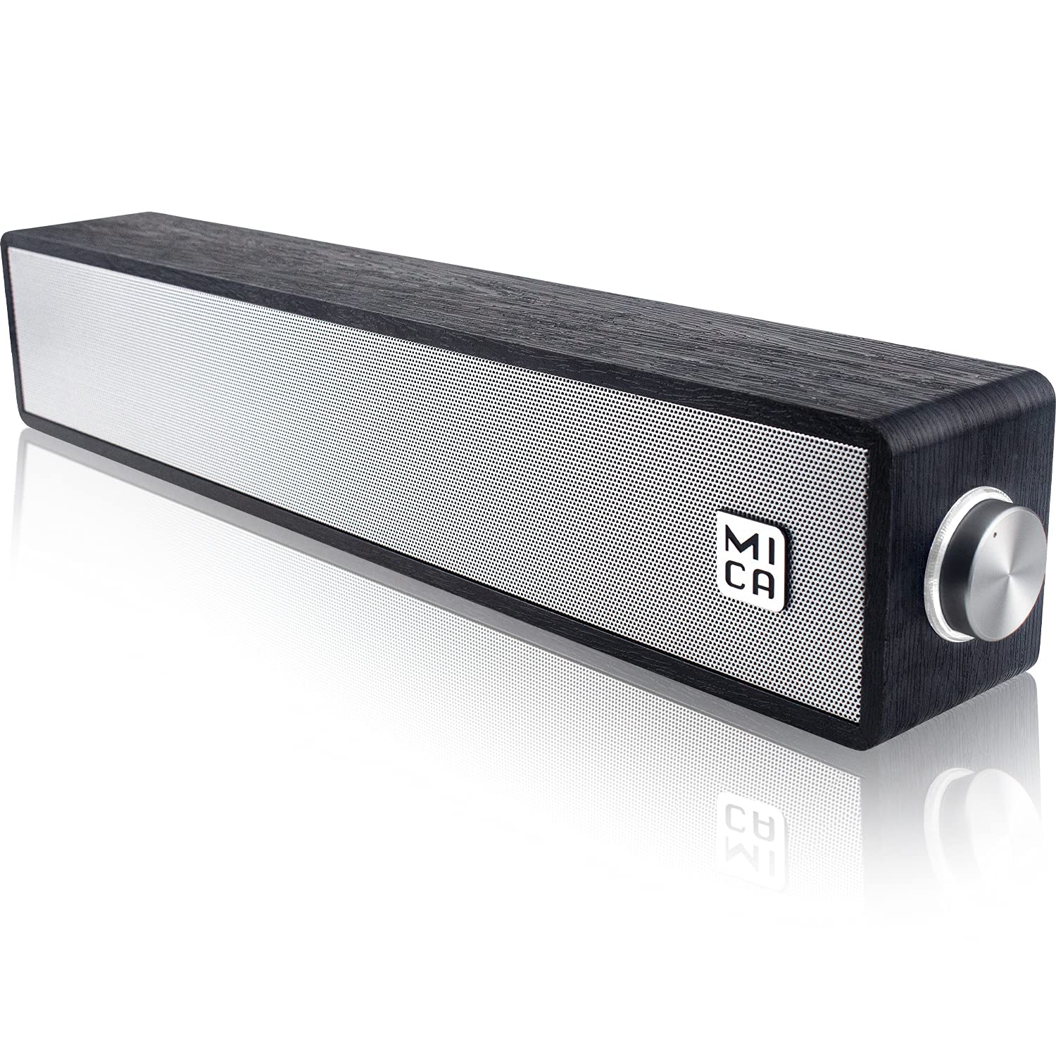 Bluetooth 5.0 Computer Soundbar - Wooden Mini Speaker for PC/Laptop/Tablet - Home Office Use