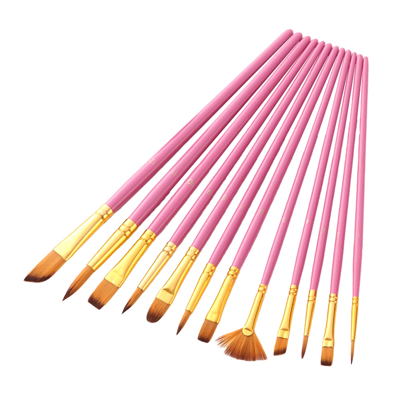 Aibesy 12-Piece Professional Acrylic Paint Brush Set - Nylon Hair Artist Brushes for Watercolor, Oil, Gouache, Nail, Body & Face Painting - Perfect for Artists, Beginners & DIY Crafts - Ideal for Canvas, Paper, Wood & Fabric Art Projects