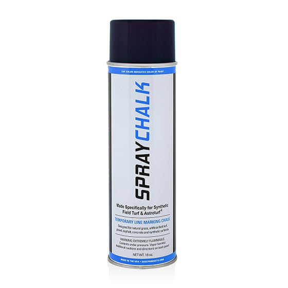 Black Temporary Removable Chalk Marking Spray for Synthetic Turf, Asphalt & Concrete - Perfect for Sports Field Marking, Construction Layout & Outdoor Event Planning