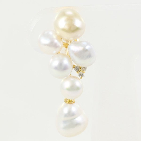 18K Yellow Gold Pearl and Diamond Stud Earrings for Women - Elegant Jewelry Gift for Weddings, Parties & Special Occasions