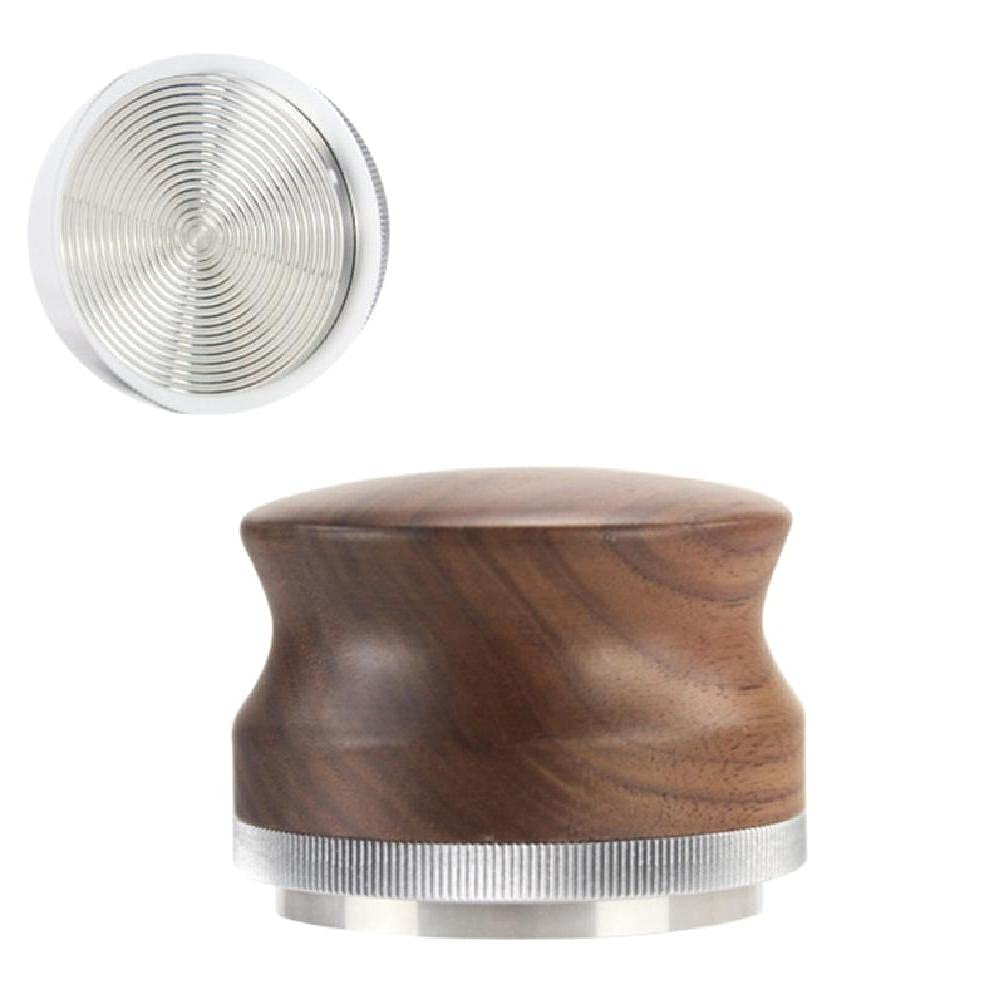 Stainless Steel Coffee Tamper 58mm with Walnut Handle - Barista Tool for Espresso