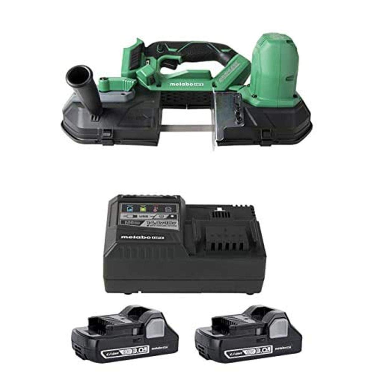 Metabo HPT 18V Cordless Band Saw Kit with (2) Batteries & Charger - Portable & Powerful for Woodworking, Metal Cutting, and DIY Projects