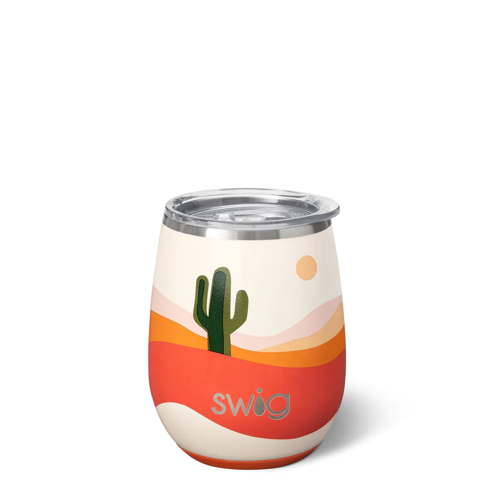 Boho Desert Stemless Wine Glass 14oz - Elegant Handmade Glassware for Wine Lovers, Perfect for Parties, Weddings, and Home Decor