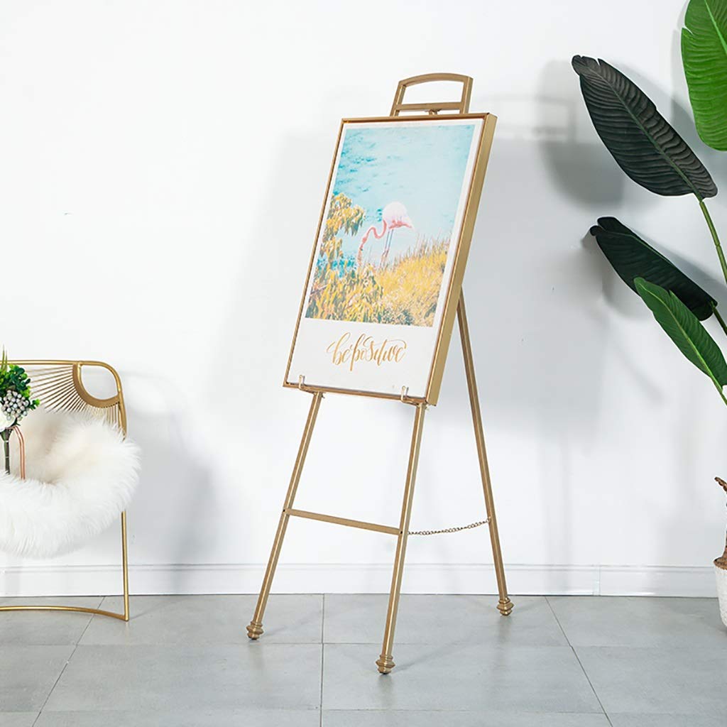 Adjustable Wrought Iron Easel Stand for Painting, Wedding, and Advertising Display - 5cm Nordic Style Floor Standing Picture Holder - Perfect for Art Studios, Wedding Decor, and Retail Displays