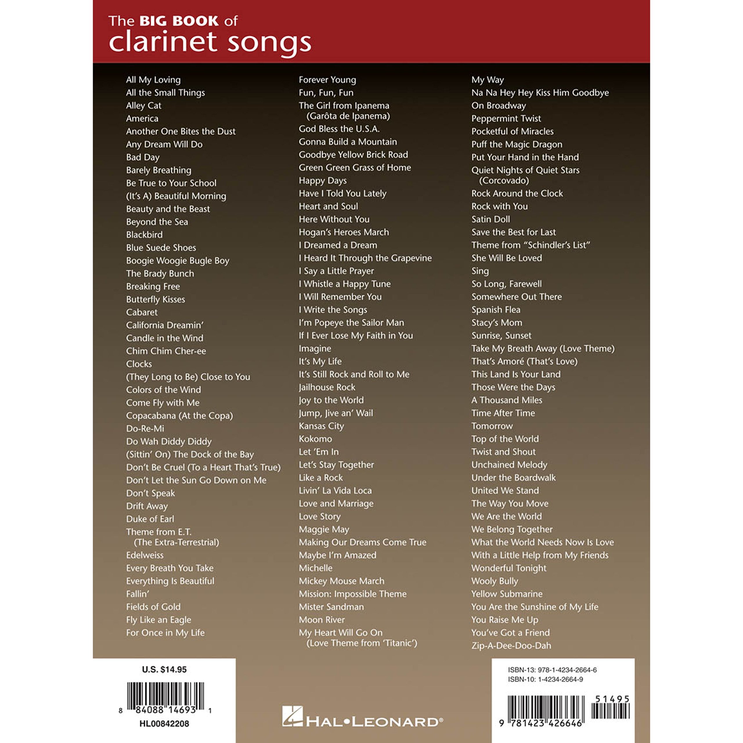 Big Book of Clarinet Songs by Hal Leonard - Best Sheet Music Collection for Beginners & Professionals - Perfect for Practice, Performances & Music Lessons