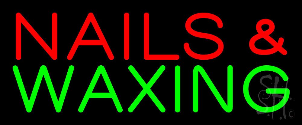 6x15 Inches Red Nails & Green Waxing LED Neon Sign with Dimmer - Black Square Acrylic Backing - Bright Premium Indoor Neon Light for Spa Decor, Salon & Retail Storefront | Perfect for Nail Salon Wall Art, Beauty Shop Signage & Boutique Window Display