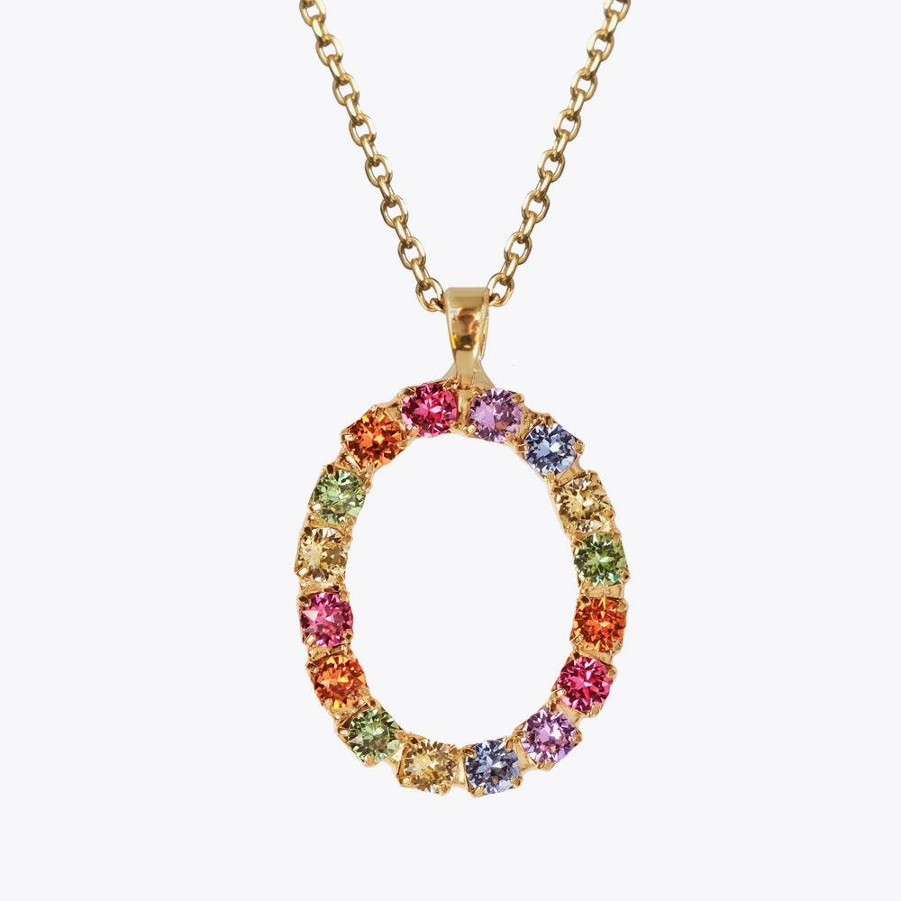 Personalized Letter Necklace with Rainbow Pendant - Custom Initial Jewelry for Women, Gift for Her, Birthday, Anniversary, Valentine's Day - Perfect for Layering, Everyday Wear & Special Occasions