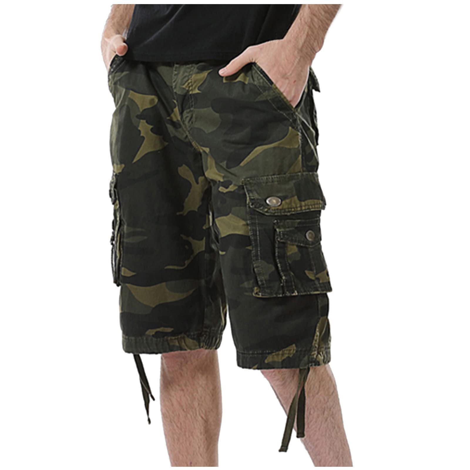 Jsaierl Men's Athletic Shorts - Lightweight Quick-Dry Hiking Cargo Shorts with Water Resistant Tactical Design for Outdoor Sports, Camping & Workout