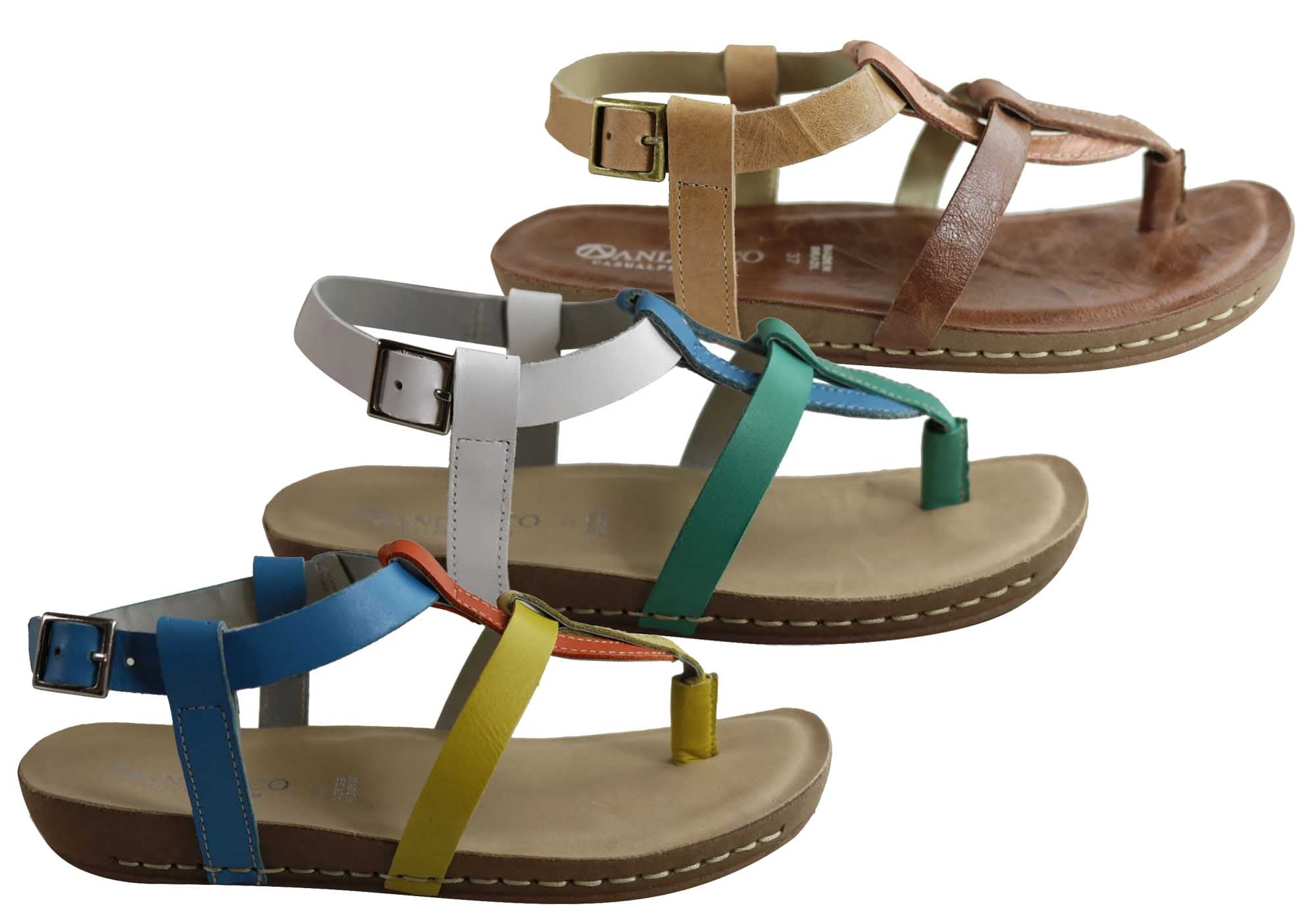 Andacco Botany Women's Comfortable Leather Sandals - Handmade in Brazil - Casual Summer Walking Shoes for Beach, Travel & Everyday Wear