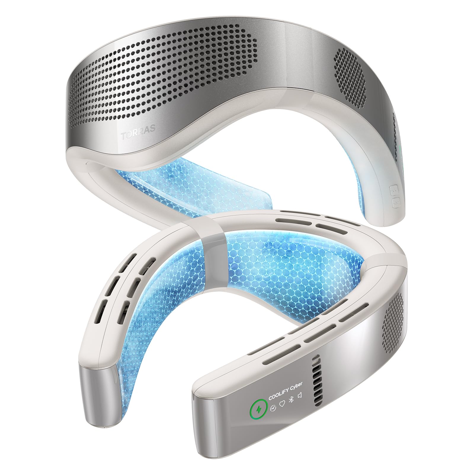 TORRAS Upgraded COOLiFY Cyber Neck Air Conditioner - Wearable Cooling Fan with 6000mAh Battery, Portable Personal Air Cooler for Outdoor Sports, Office, Travel & Home Use | Blows Cold Air for Ultimate Comfort