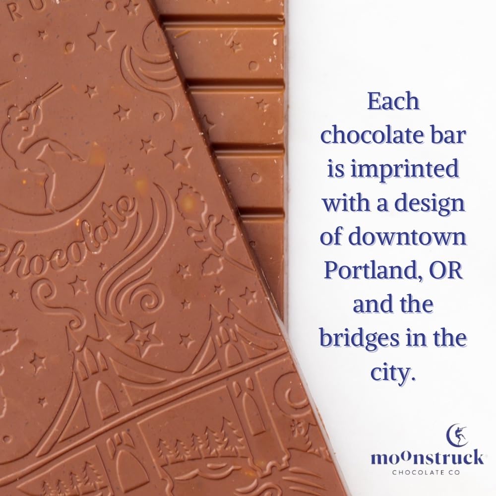 Moonstruck Chocolate Salted Toffee Milk Chocolate Bar - 31% Cacao, 3.0oz (Pack of 12) | Gourmet Chocolate Gift for Holidays, Parties & Dessert Lovers