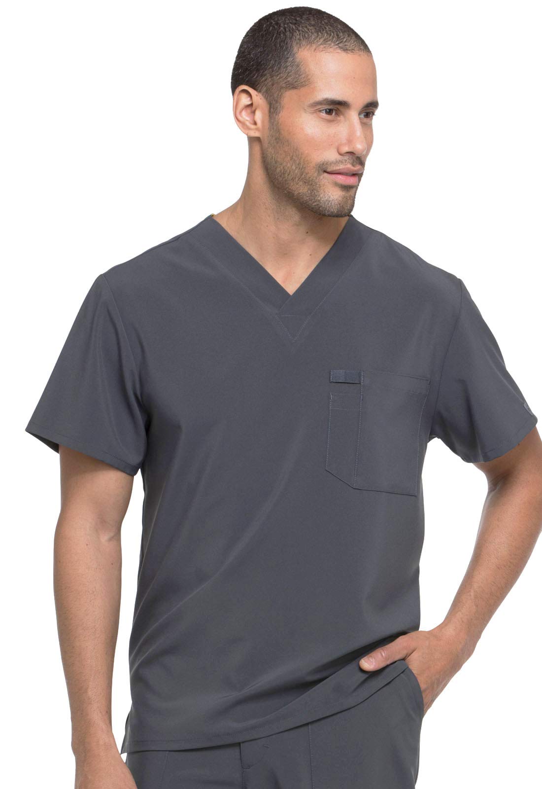 Dickies EDS Essentials Men's Scrubs Top - Tuckable V-Neck Work Shirt DK635 | Comfortable Medical Uniform for Doctors, Nurses & Healthcare Professionals