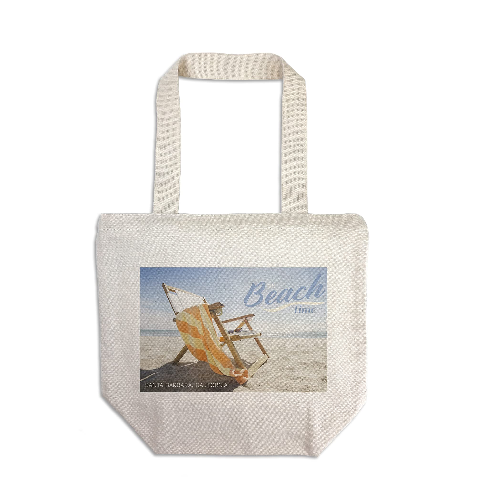 Santa Barbara California Beach Chair Tote Bag - 100% Cotton Canvas Reusable Shopping Bag for Groceries, Beach Trips & Everyday Use