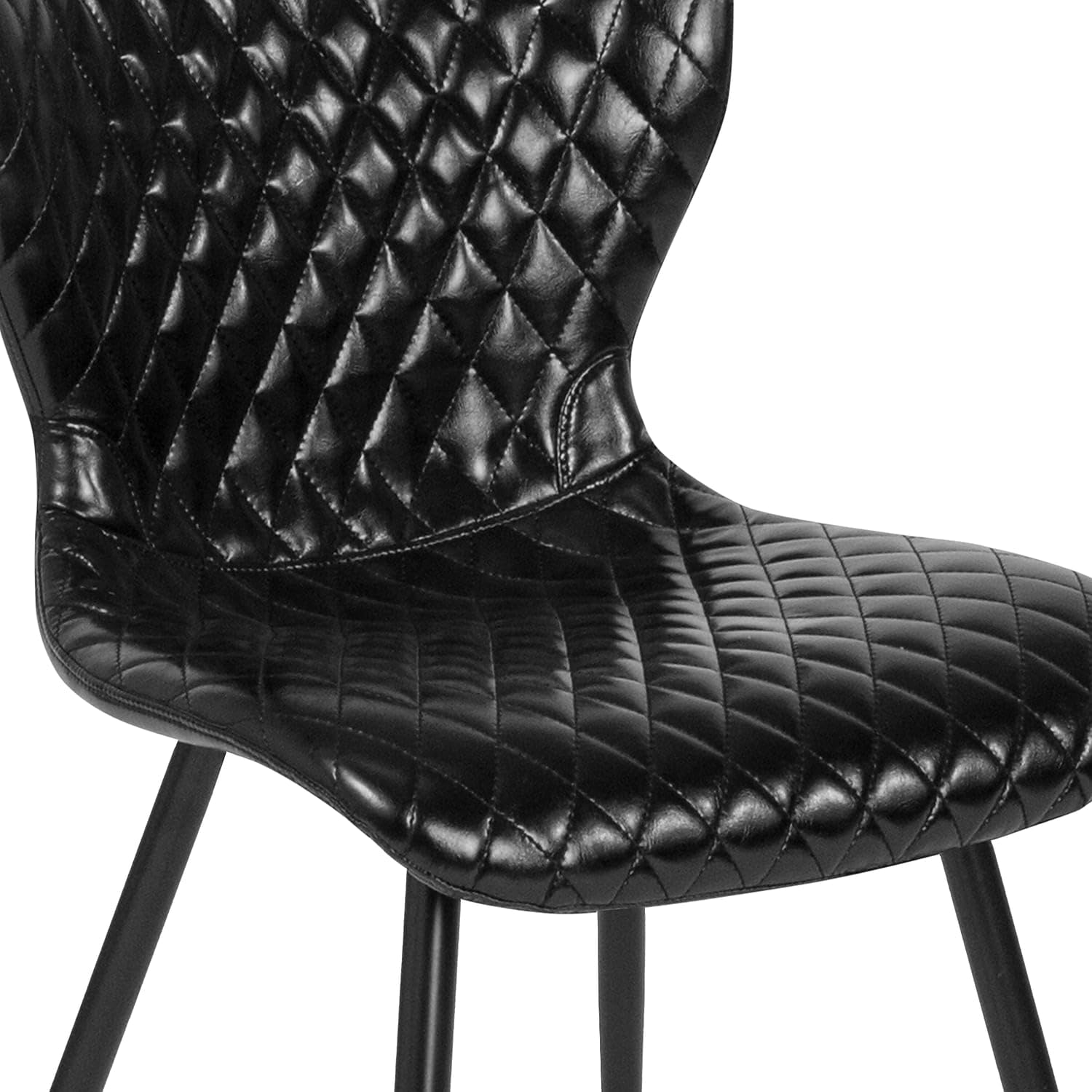 Flash Furniture Bristol Contemporary Upholstered Chair in Black Vinyl - Modern Office & Home Desk Chair for Comfortable Seating