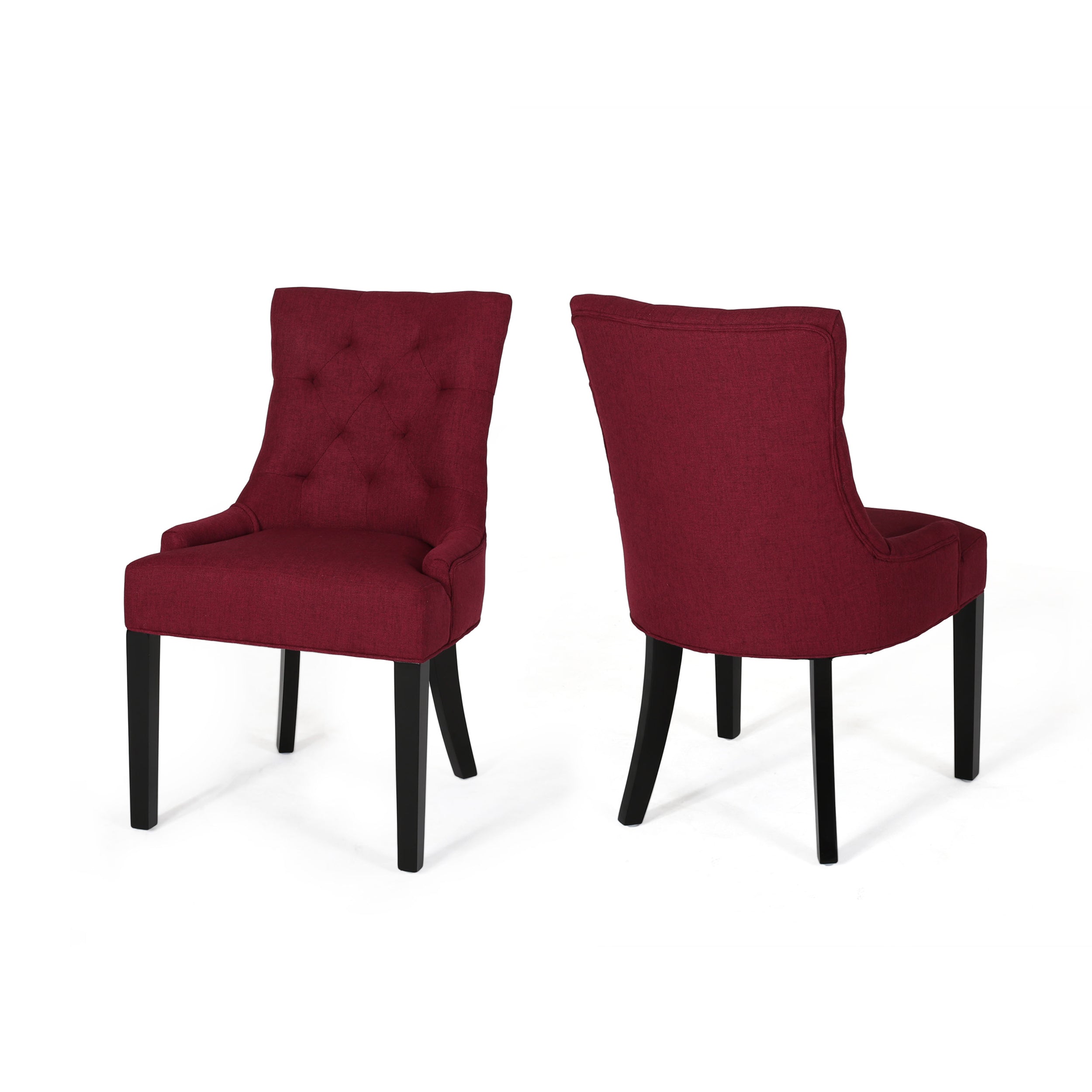Premium Cheney Modern Dining Chairs (Set of 2) - Mid-Century Style Wooden Kitchen Chairs with Upholstered Seat - Perfect for Dining Room, Kitchen, and Home Office Decor