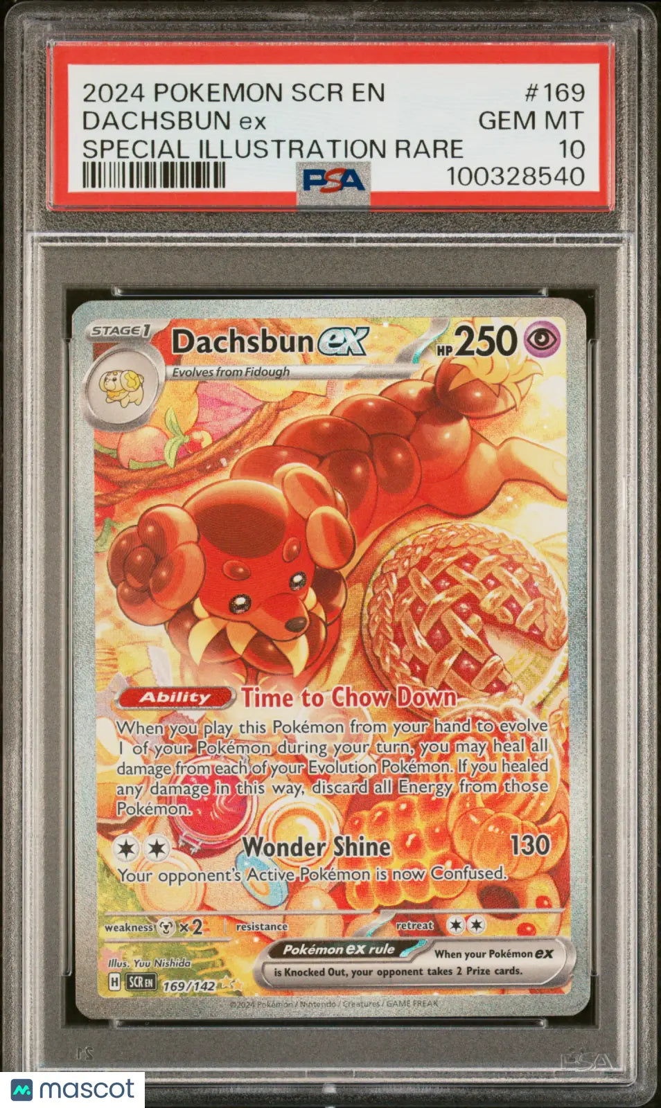 2024 Pokemon Stellar Crown Dachsbun EX Special Illustration Rare PSA 10 169/142 - Collectible Trading Card for Pokemon TCG Players & Fans - Perfect for Gaming, Collecting, and Investment